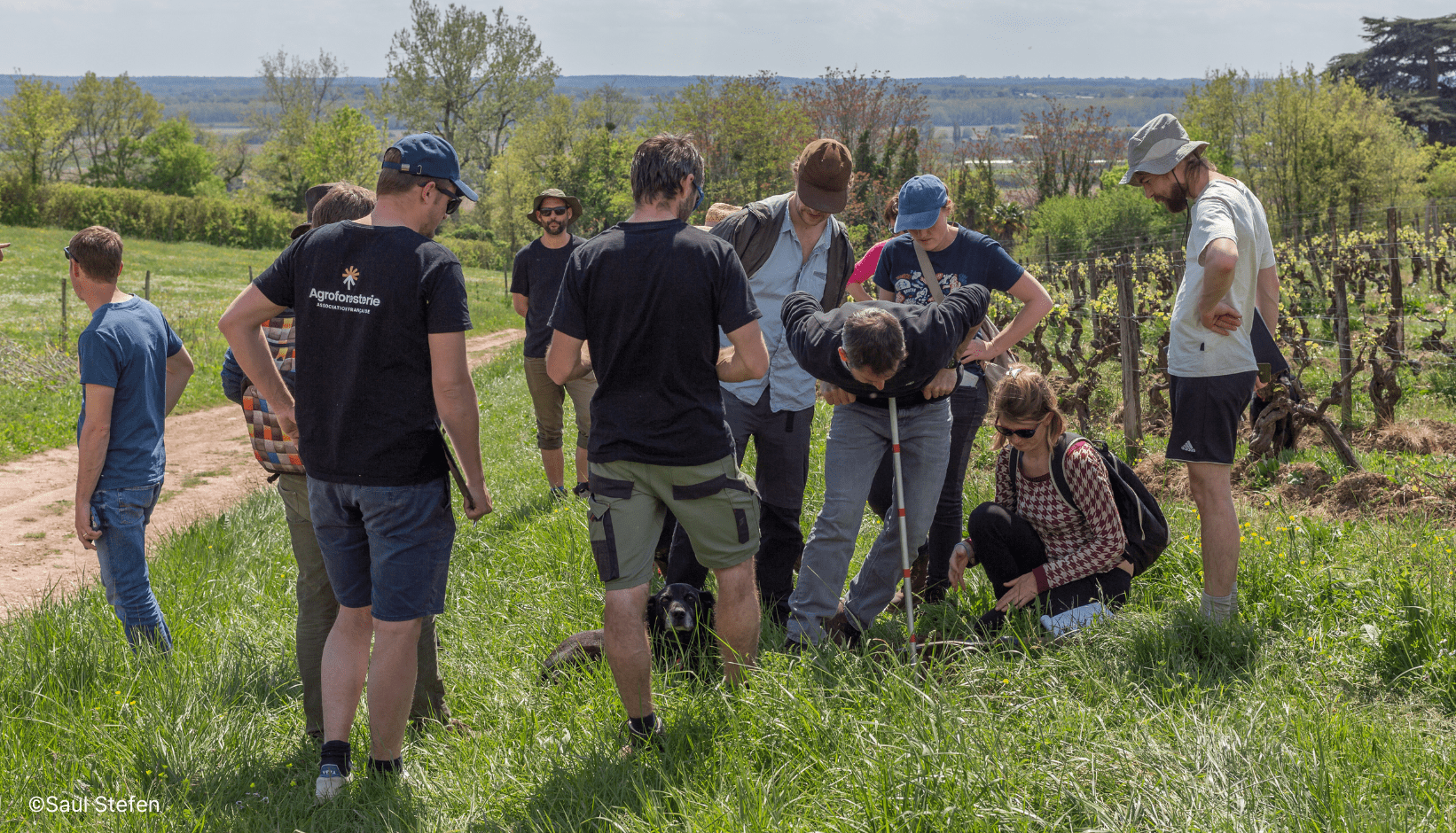 Les apprenants sur le terrain lors de la semaine 7 en Gironde.