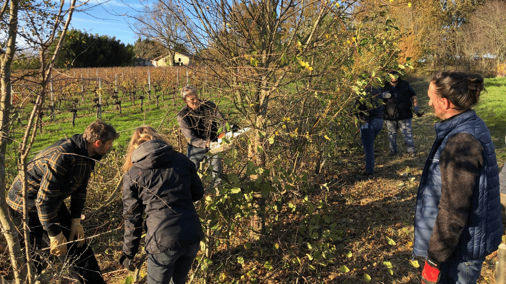 Groupe en formation sur la trogne.