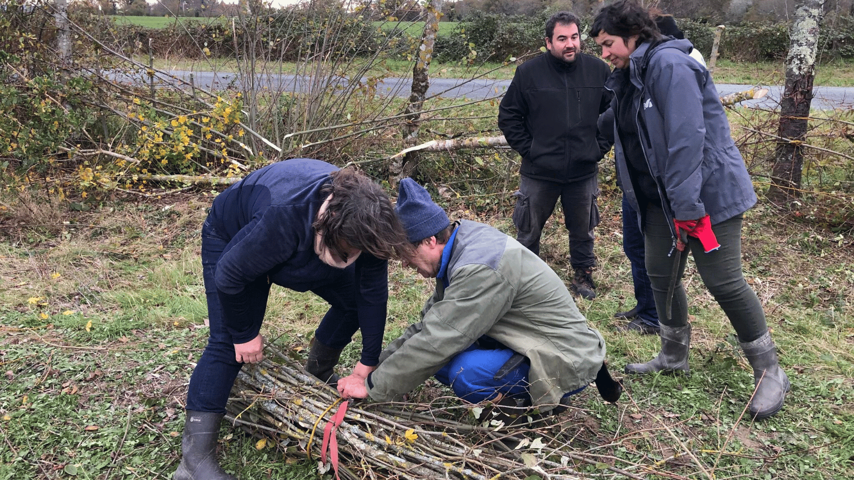 Groupe en formation sur la trogne.