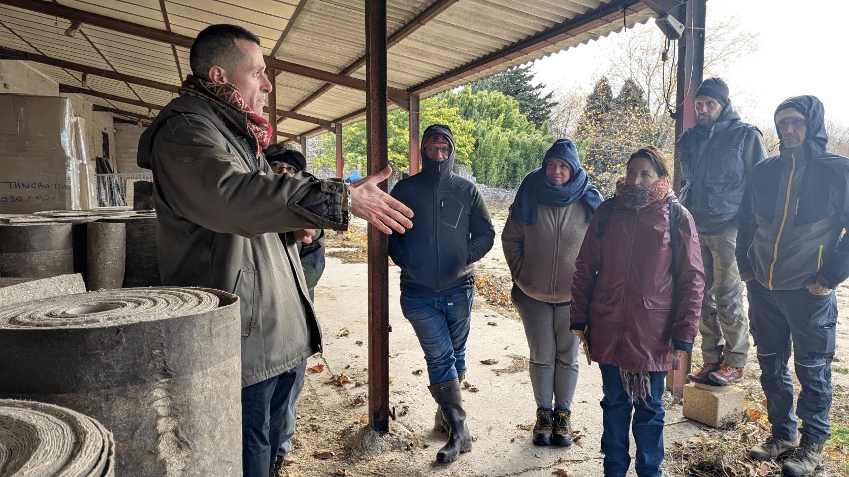 Groupe sur le terrain