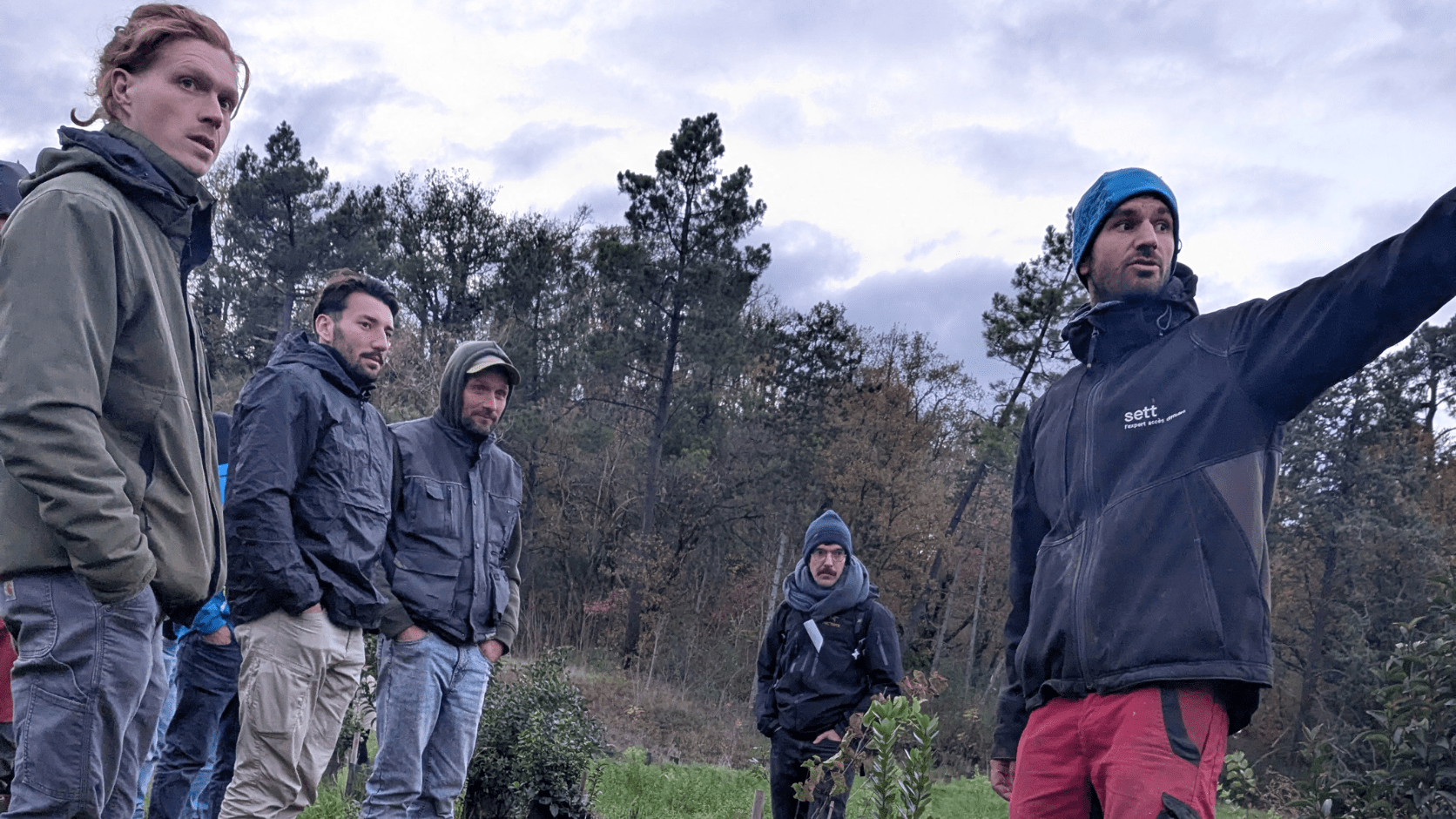 Groupe sur le terrain