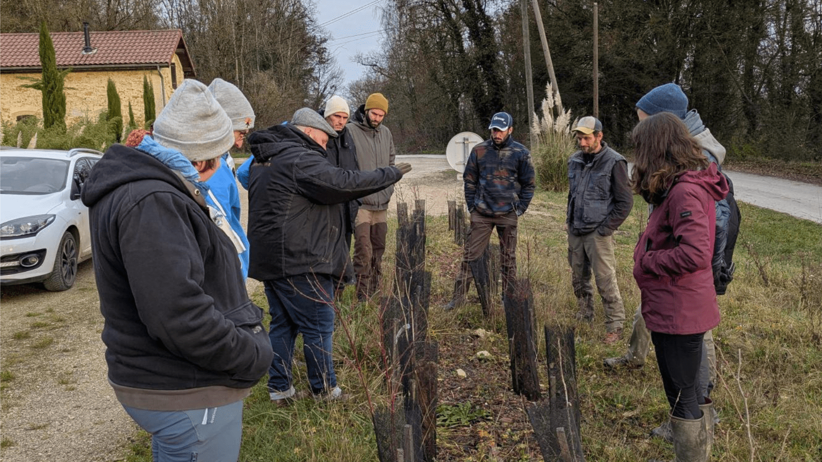 Groupe en visite de ferme