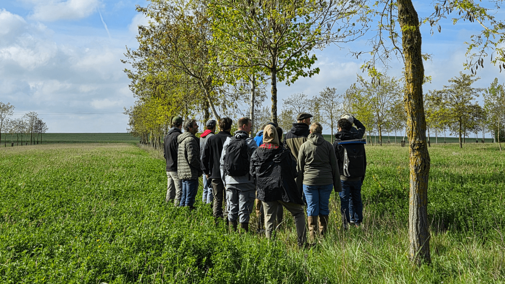Groupe dans un champ