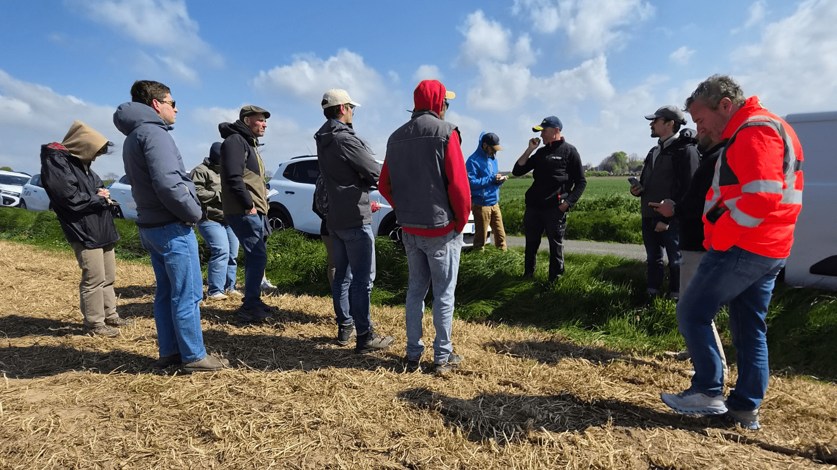 Groupe dans un champ